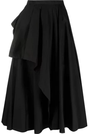 Alexander McQueen Women Midi Skirts - Asymmetric pleated midi skirt - Black