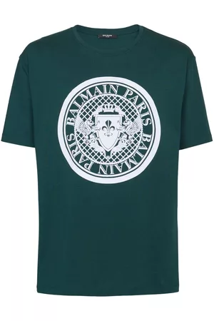 Balmain Men T-Shirts - Coin Flock organic-cotton T-shirt - Green