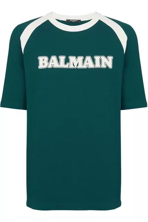 Balmain Vintage T-Shirts - Retro logo-print T-shirt - Green