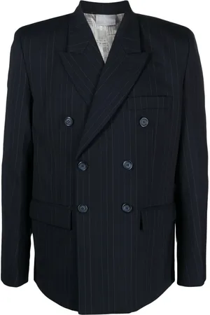 VTMNTS Pinstriped double-breasted blazer