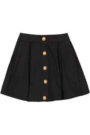 Balmain Button-detail pleated skirt