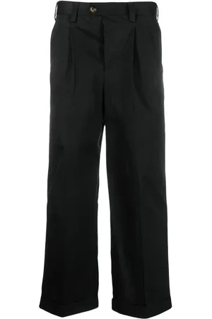 PT Torino Pleated-edge cropped trousers