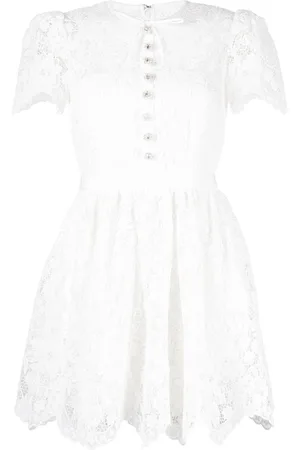 Self-Portrait Crystal-embellished lace minidress
