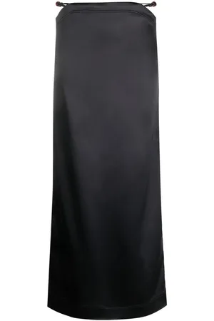Ganni Bead-detailing satin maxi skirt