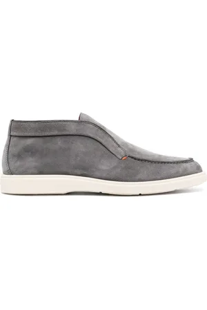 santoni Almond-toe suede boots