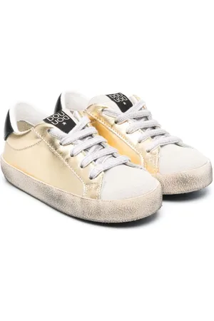 DOUUOD KIDS Metallic-effect leather sneakers