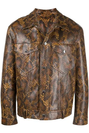 Snakeskin Duck Down Jacket Python Leather Puff Jacket Winter 