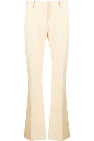 Le Bardot mid-rise corduroy flared pants in beige - Frame