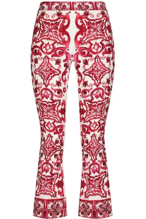 Dolce & Gabbana Majolica-print cropped trousers