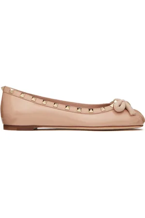 VALENTINO GARAVANI Rockstud patent-leather ballerina shoes