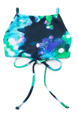 Lenny Niemeyer Coral-print square-neck bikini top