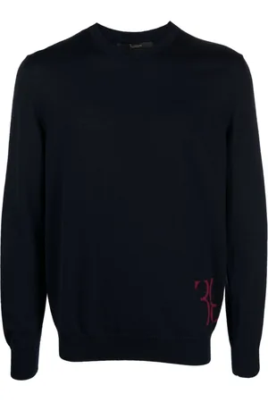 BILLIONAIRE Monogram-embroidered knitted jumper