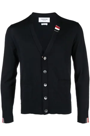 Thom Browne Jersey stitch V-neck cardigan