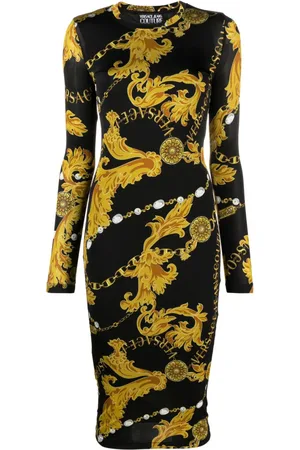VERSACE Baroque-print midi dress