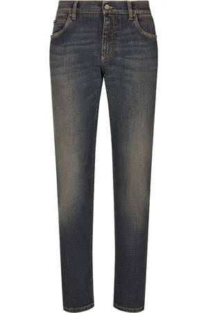 Dolce & Gabbana Logo-plaque slim-cut jeans