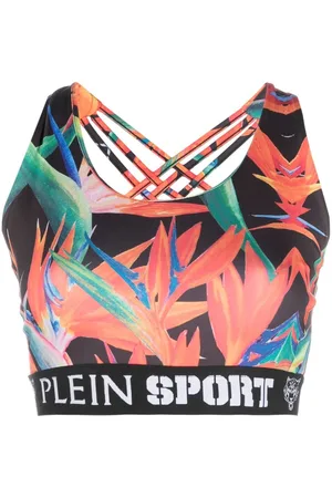 Philipp Plein Botanical-print jogging bra
