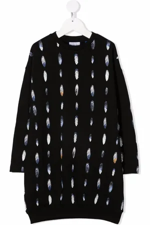 MARCELO BURLON Feather-print sweatshirt dress