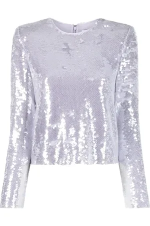 Self-Portrait Sequin long-sleeve top