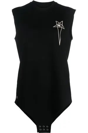 Rick Owens Logo-embroidered cotton tank top