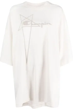 Rick Owens Logo-embossed oversized cotton T-shirt