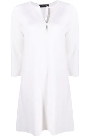 Fabiana Filippi Split-neck knitted wool minidress