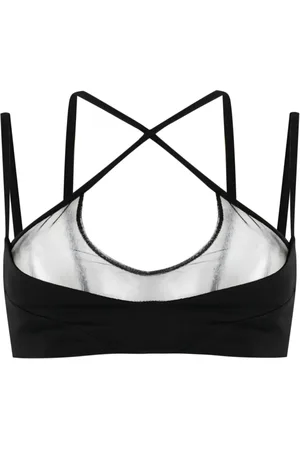 The Attico Mesh-panel criss-cross bralette top