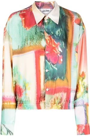 Jean Paul Gaultier Abstract-print silk shirt