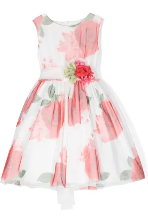 Mimilù Rose-print sleeveless tulle dress