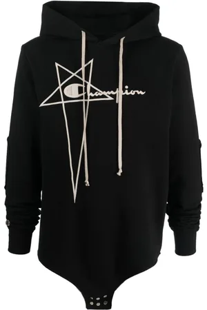 Rick Owens Logo-embroidery cotton hoodie