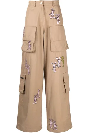 Natasha Zinko Logo-print cotton cargo pants