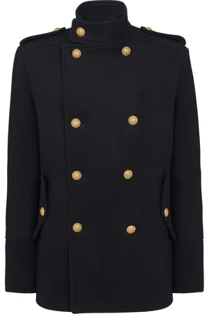 Balmain Double-breasted wool peacoat