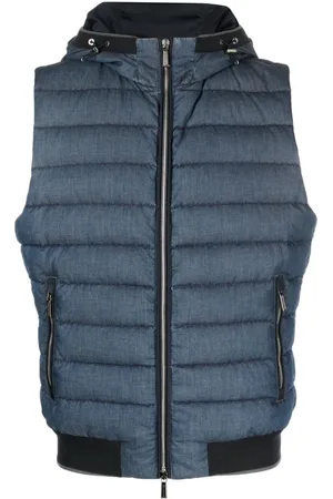 MOORER Down-feather padded hooded gilet