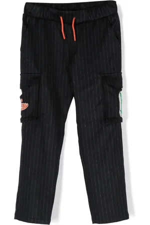 Kenzo Logo-patch striped trousers