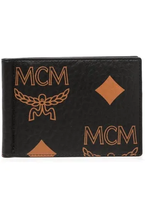 MCM Aren Bifold Wallet In Bandana Visetos in Black for Men