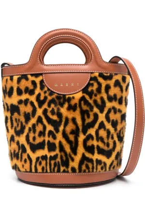 Marni Mini Tropicalia leopard-print bucket bag