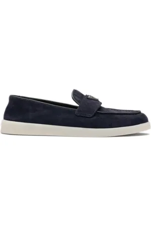 Prada Triangle-logo suede loafers