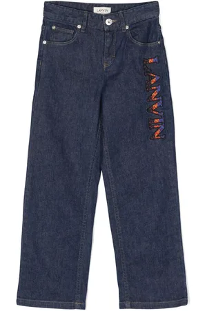 Lanvin Curb logo-embroiderd straight-leg jeans