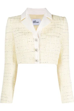 Self-Portrait Cropped bouclé jacket