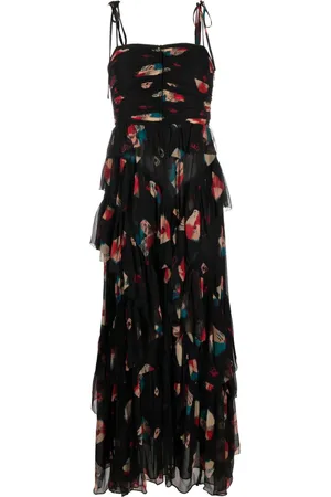 ULLA JOHNSON Aveline printed ruffled silk dress