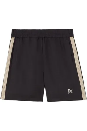 Palm Angels Monogram-embroidered striped shorts