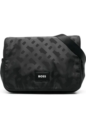 hugo boss men's black envelope bag with all over monogram print