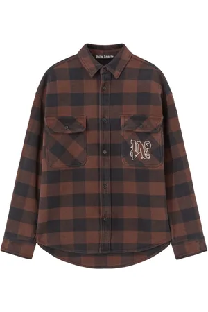 Palm Angels Monogram-print checked shirt