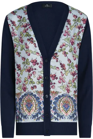 Etro Grape-print cotton-blend cardigan