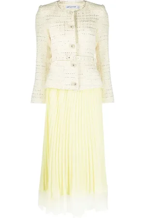 Self-Portrait Boucl?? chiffon midi dress