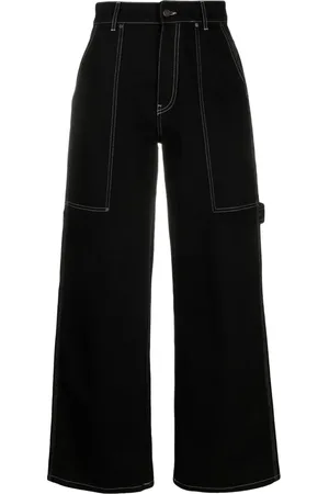Stella McCartney Contrasting stitching wide-leg jeans
