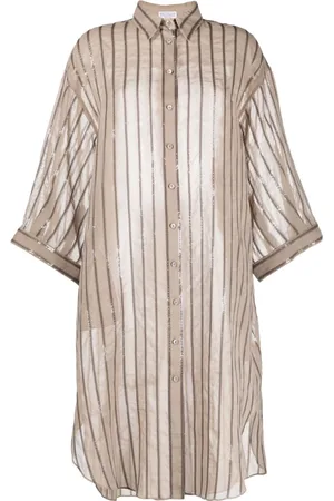 BRUNELLO CUCINELLI Bead-embellished cotton-poplin shirt in 2023
