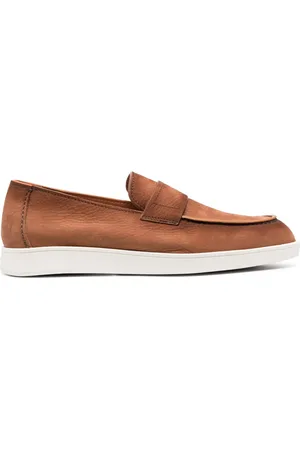 santoni Slip-on cracked loafers