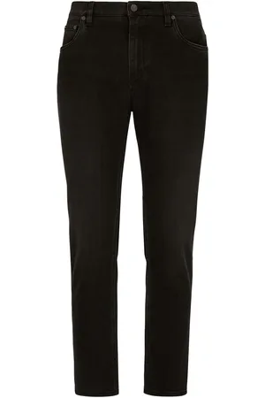 Dolce & Gabbana Logo-appliqué tapered-leg jeans