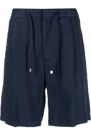 LARDINI Drawstring-waist linen bermuda shorts