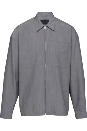 enamelled-logo zip-up shirt